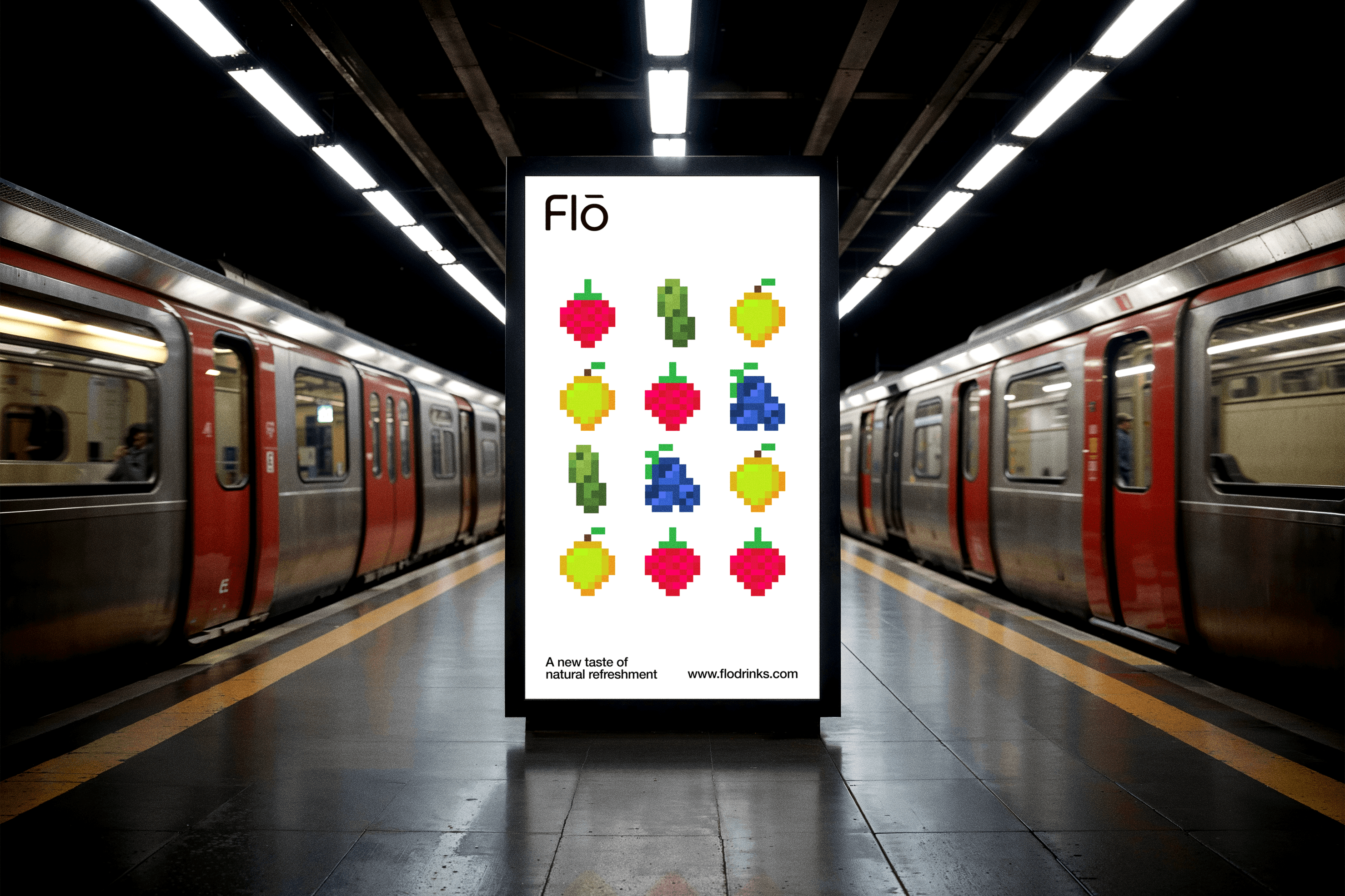 Flo, konceptuální přírodní nápoje - náhled projektu tvorby webu BrandLabs Praha