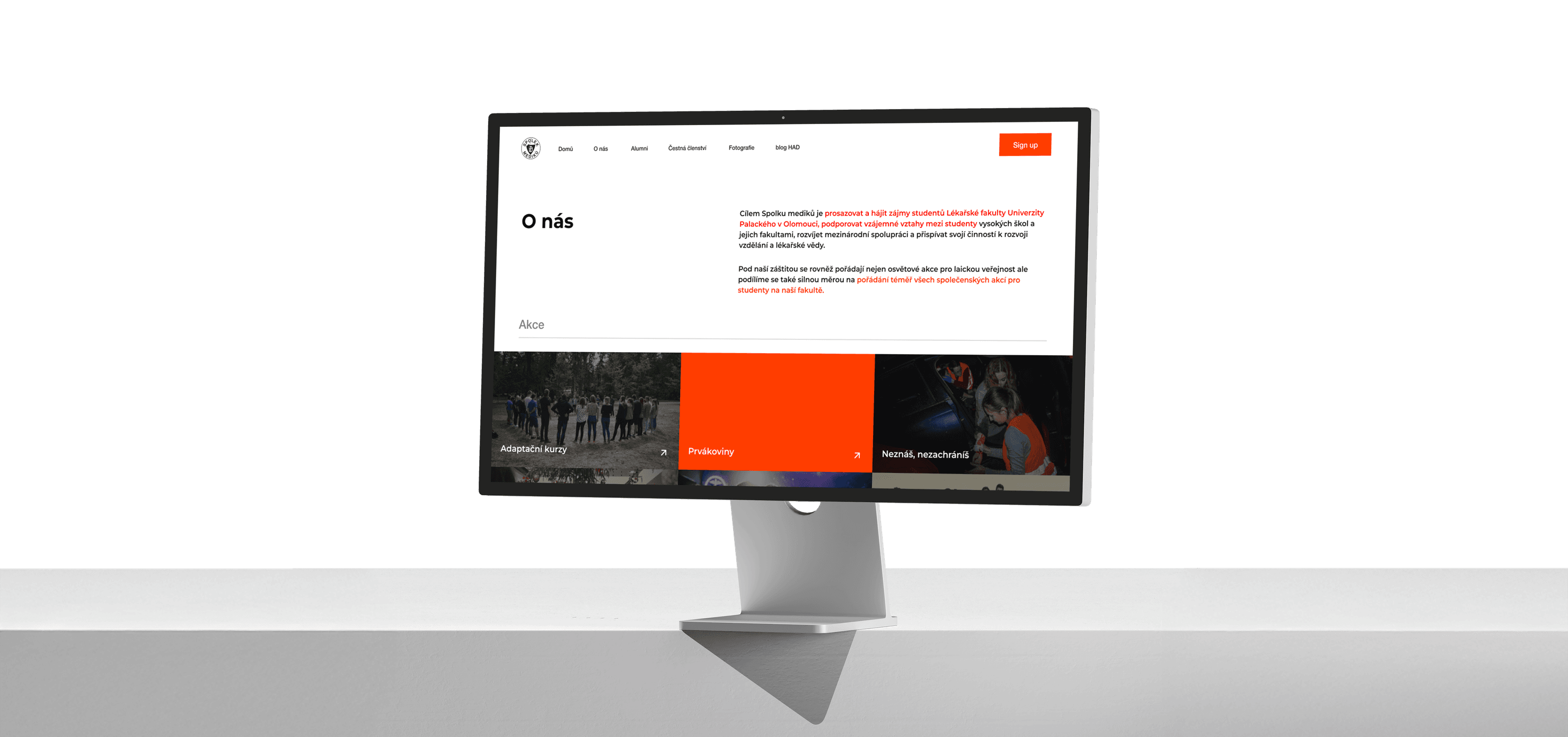 Spolek mediků lékařské fakulty Univerzity Palackého - náhled projektu tvorby webu BrandLabs Praha